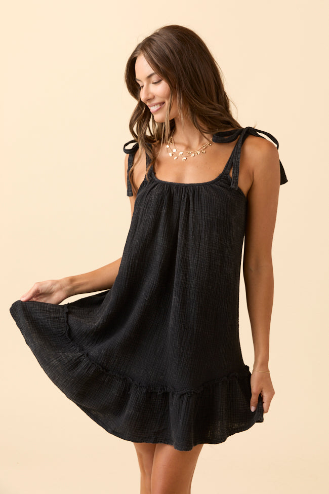 Vera Black Mini Dress-Sunny Prom