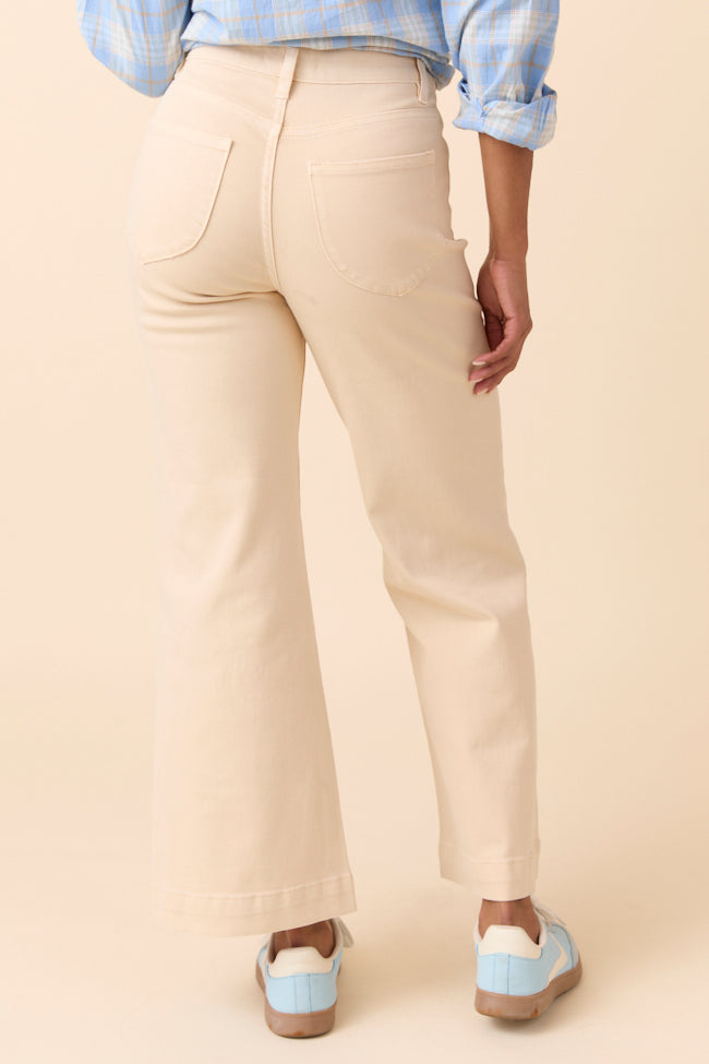 Judith Vanilla Cream High Rise Wide Leg Jeans-Sunny Prom
