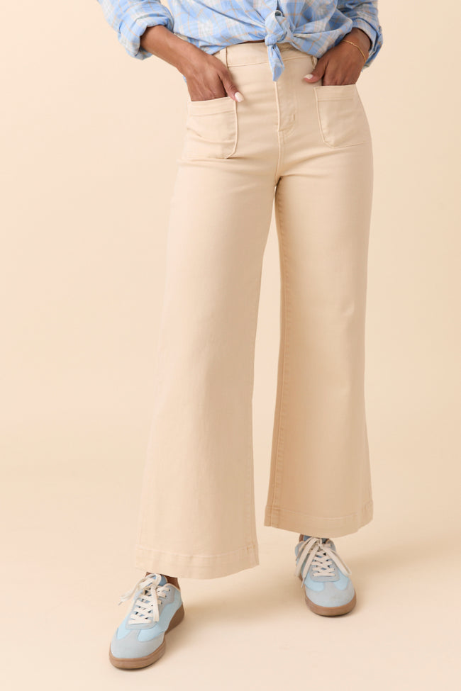 Judith Vanilla Cream High Rise Wide Leg Jeans-Sunny Prom