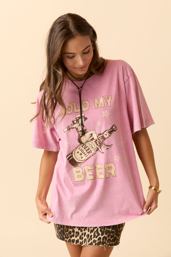 Zutter Hold My Beer Pink Graphic Tee-Sunny Prom