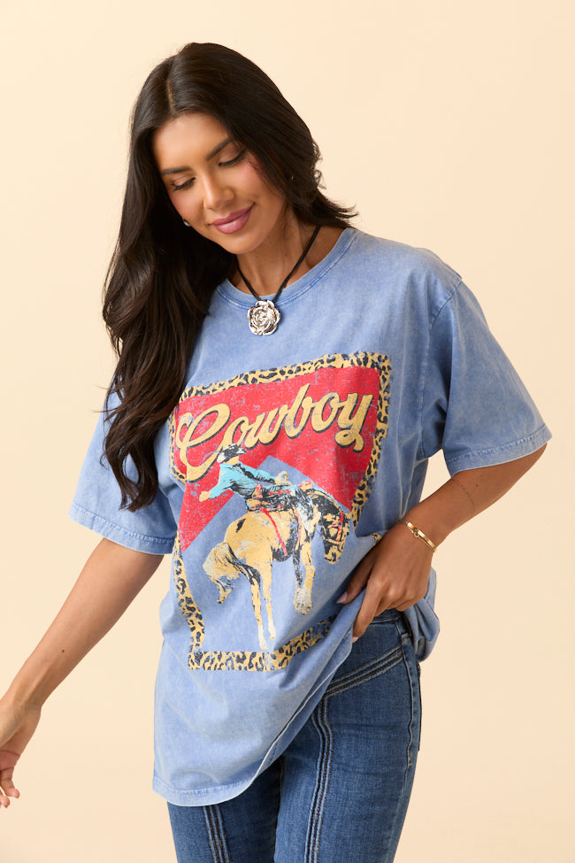 Zutter Cowboy Washed Blue Graphic Tee-Sunny Prom