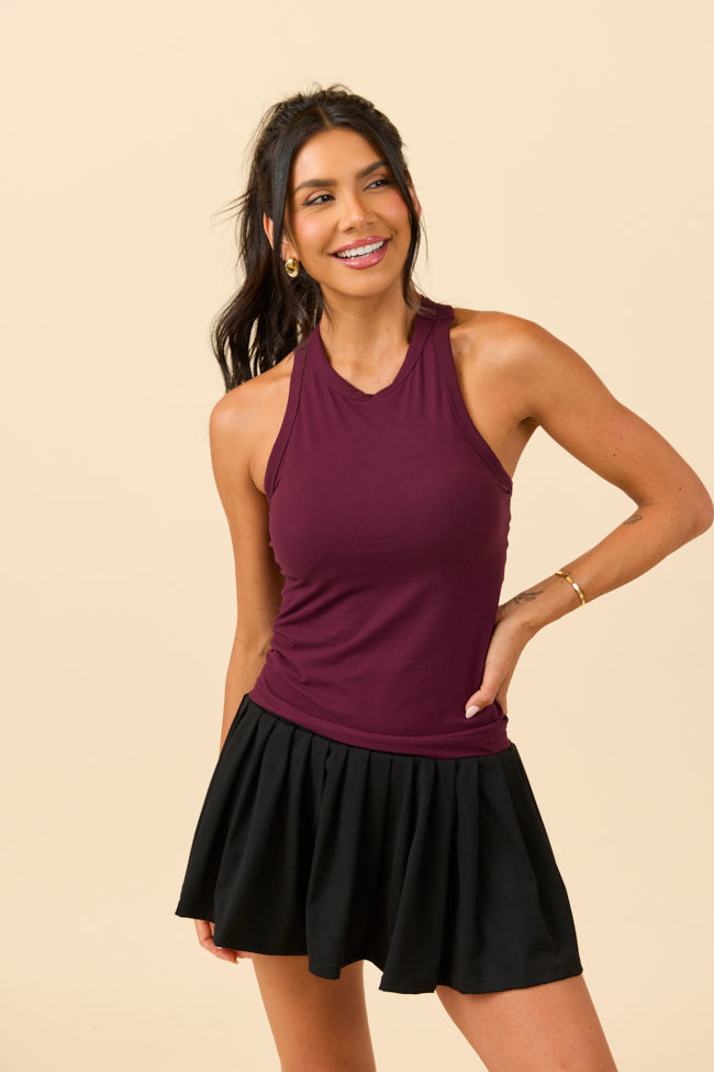 Illiana Cassis Ribbed Knit Tank-Sunny Prom