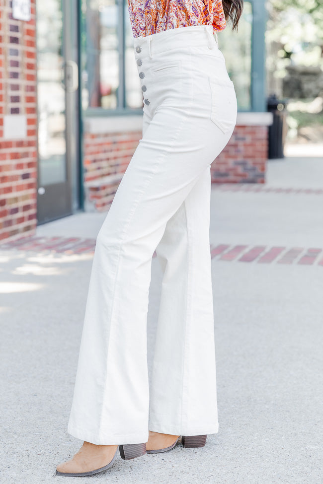 I Can't Forget Cream Button Fly Corduroy Pants Cream FINAL SALE-Sunny Prom