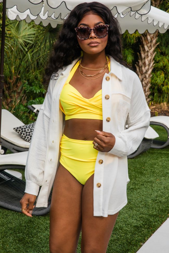 Pulling It Together Ivory Waffle And Gauze Shacket FINAL SALE-Sunny Prom