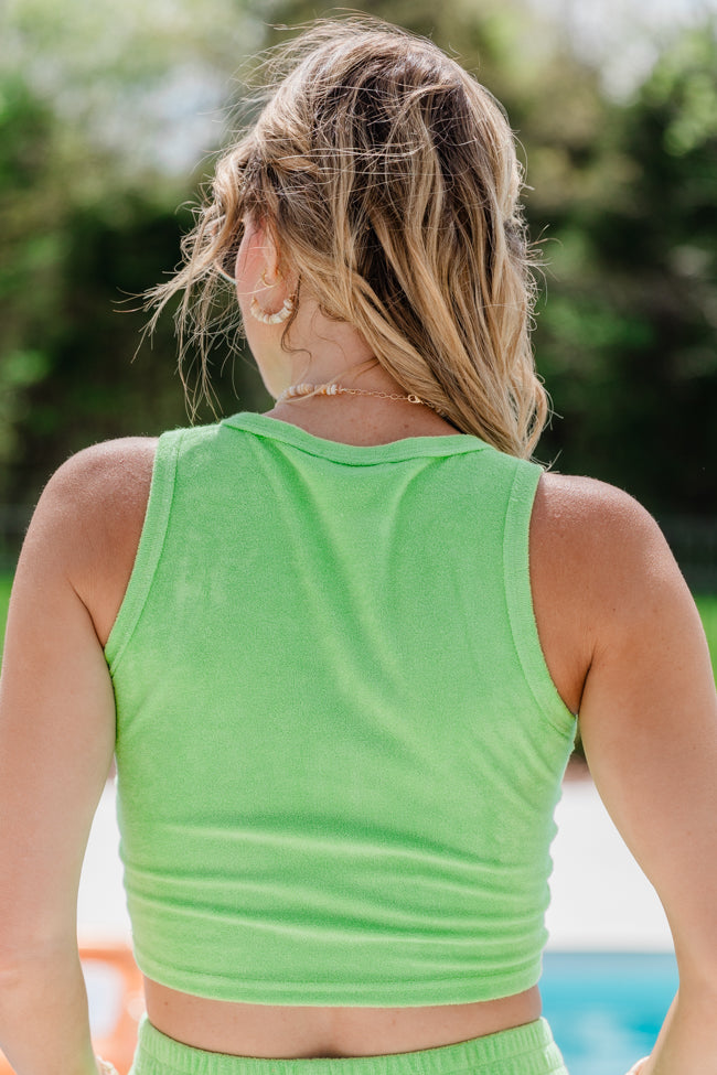 A Leap Of Faith Green Terrycloth Crop Tank FINAL SALE-Sunny Prom