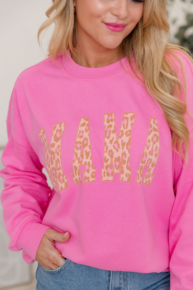 Mama Leopard Pink Graphic Sweatshirt SALE-Sunny Prom