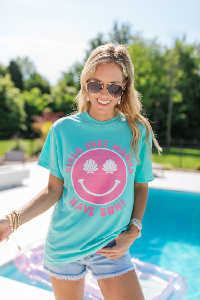 Girls Just Wanna Have Sun Chalky Mint Graphic Tee SALE-Sunny Prom