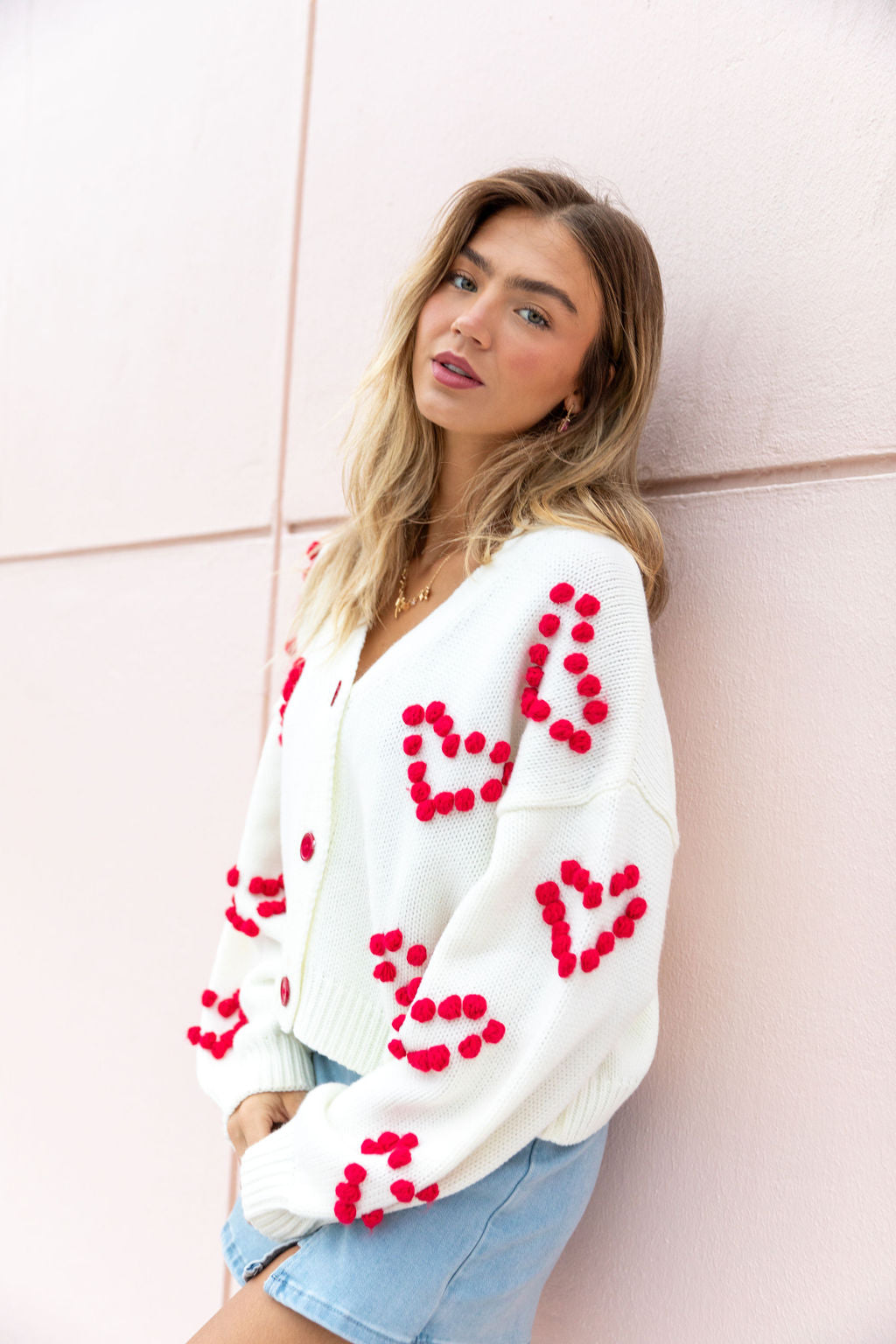 Better Together Ivory Heart Embroidered Cardigan FINAL SALE-Sunny Prom