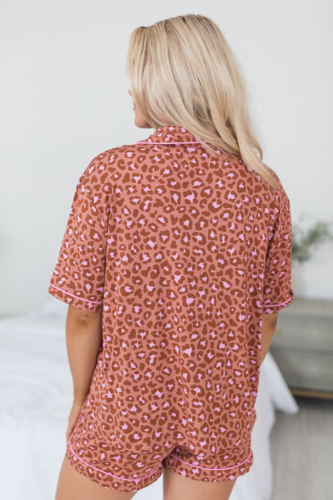 Under The Stars In Pink Catwalk Couture Bamboo Short Sleeve Pajama Top FINAL SALE-Sunny Prom