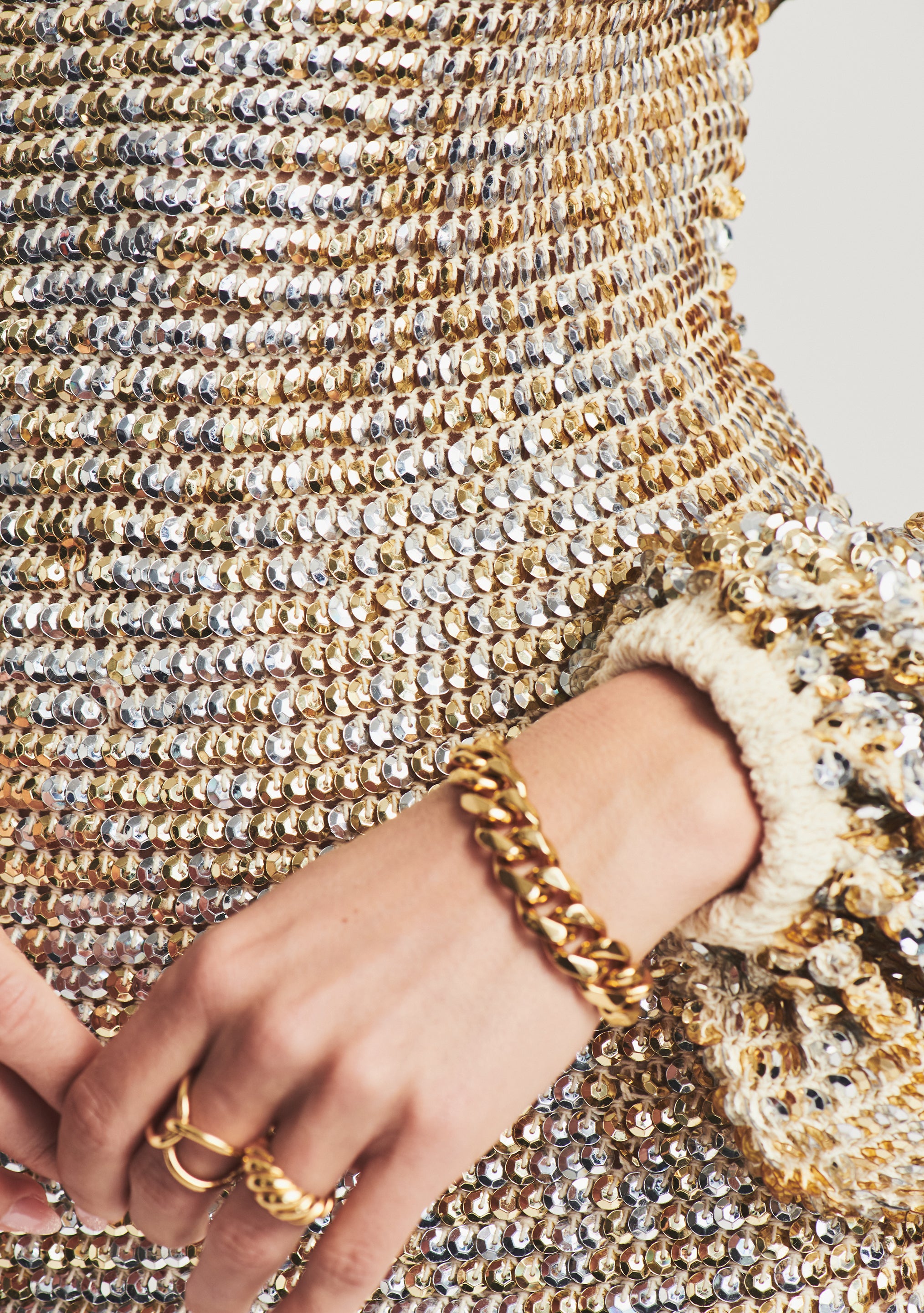 Tara Sequin Crochet Dress-Sunny Prom