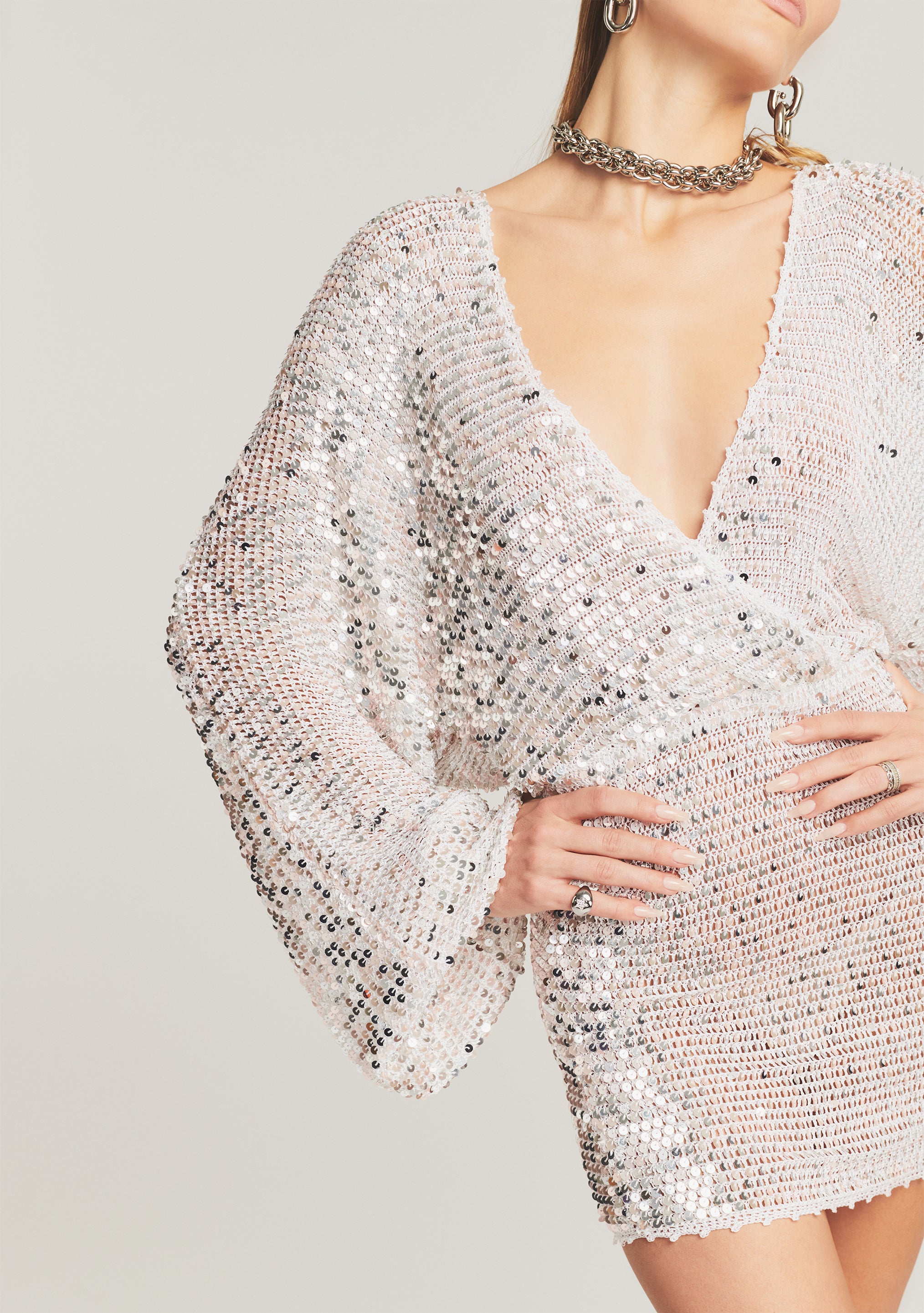 Lucia Sequin Crochet Dress-Sunny Prom