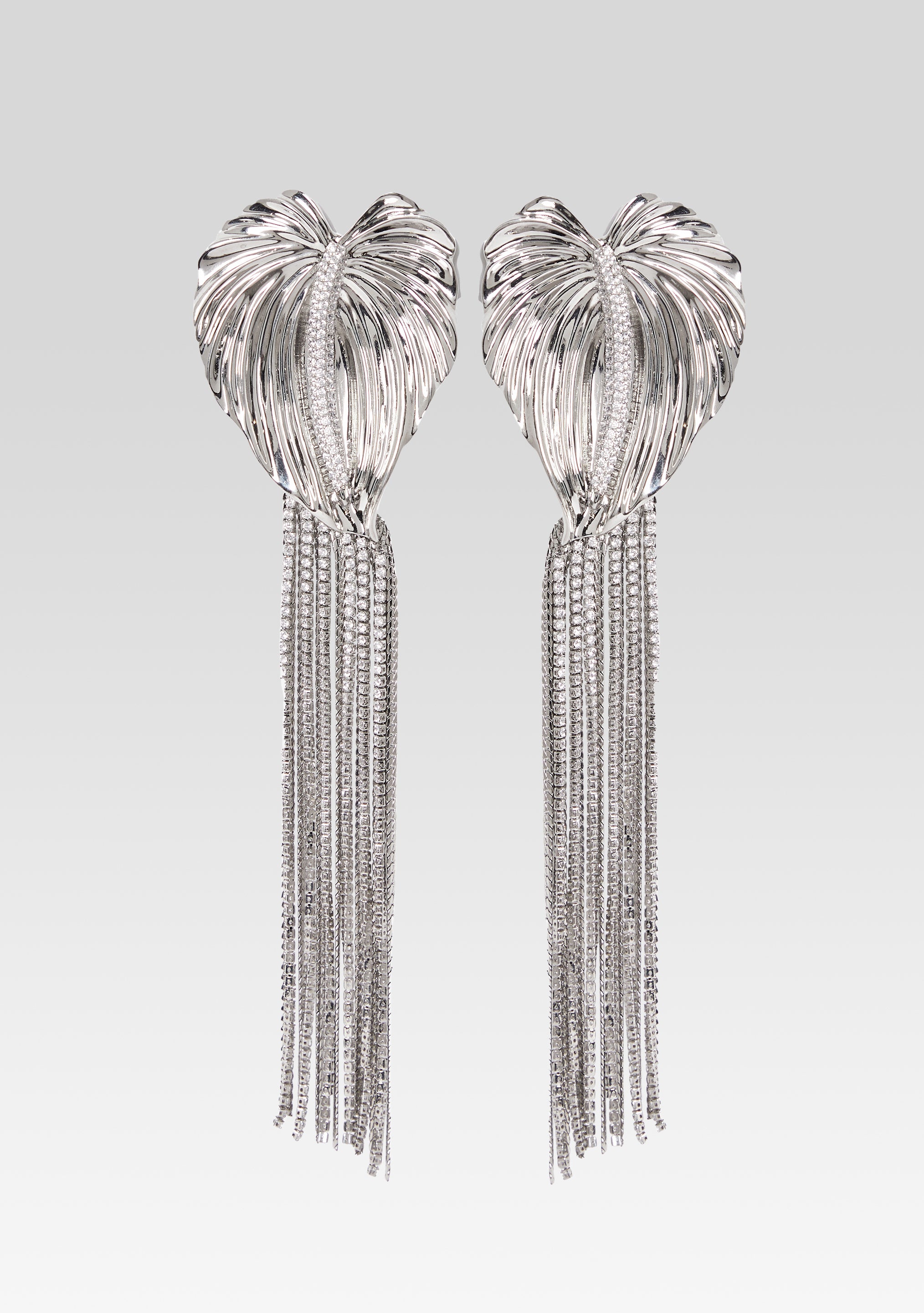 Anthurium Drop Crystal Earring-Sunny Prom
