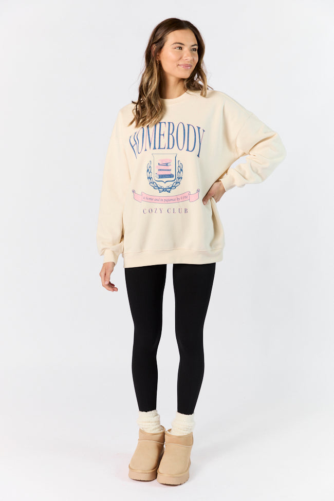 Homebody Club Sweet Cream Graphic Sweatshirt SALE-Sunny Prom