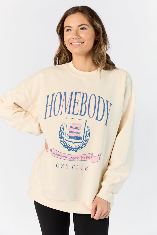 Homebody Club Sweet Cream Graphic Sweatshirt SALE-Sunny Prom