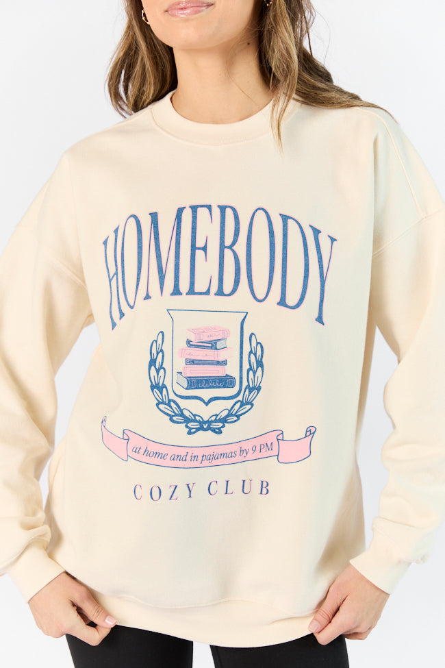 Homebody Club Sweet Cream Graphic Sweatshirt SALE-Sunny Prom