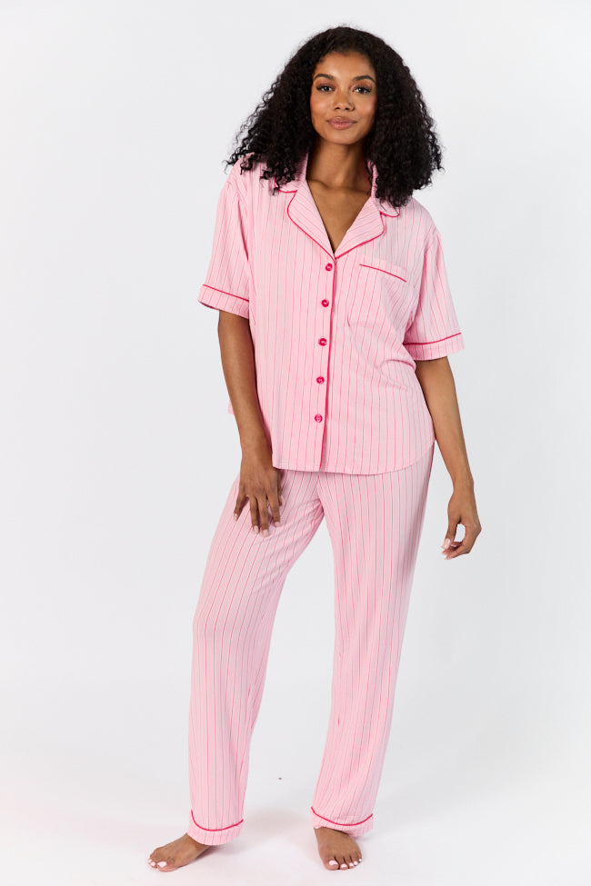 Good To Get Away Pink and Red Stripe Top FINAL SALE-Sunny Prom