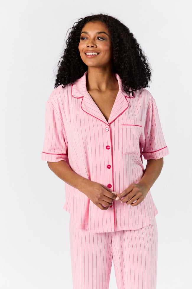 Good To Get Away Pink and Red Stripe Top FINAL SALE-Sunny Prom