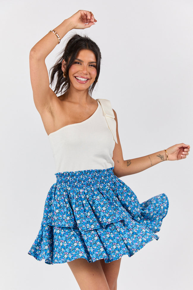 Count Me In Ivory One Shoulder Bow Detail Sweater Tank FINAL SALE-Sunny Prom