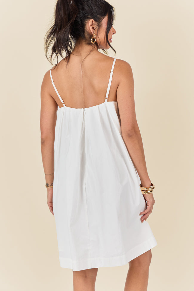 No Looking Back White Button Front Mini Dress FINAL SALE-Sunny Prom