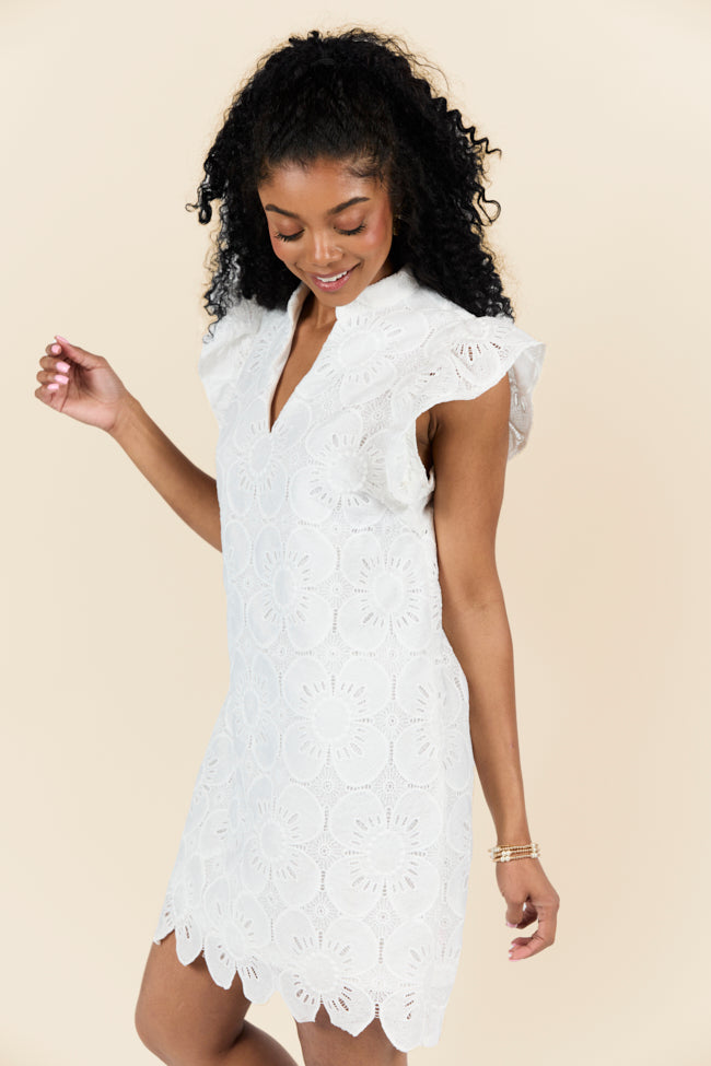 Thoughts Of You White Shift Dress FINAL SALE-Sunny Prom
