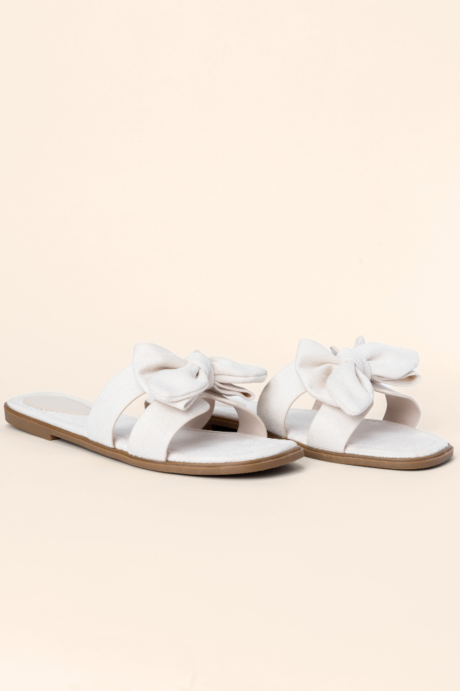Reagan Ivory Bow Sandals FINAL SALE-Sunny Prom