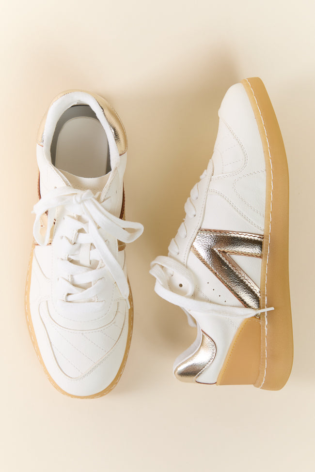 Vesta Metallic Gold Sneakers-Sunny Prom