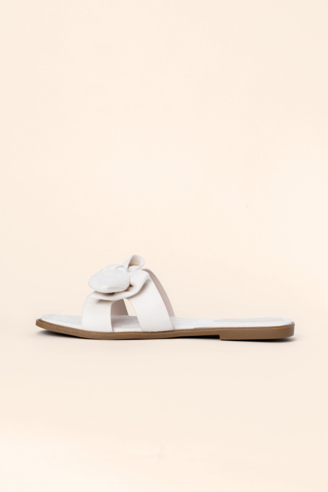Reagan Ivory Bow Sandals FINAL SALE-Sunny Prom