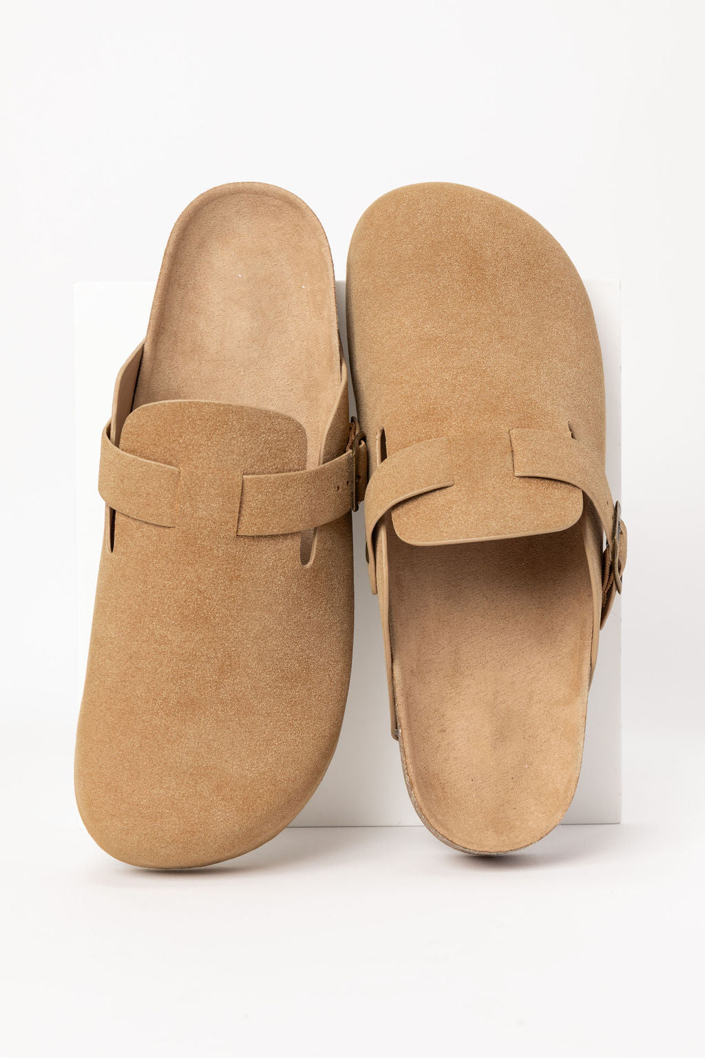 Elyse Suede Taupe Clogs FINAL SALE-Sunny Prom