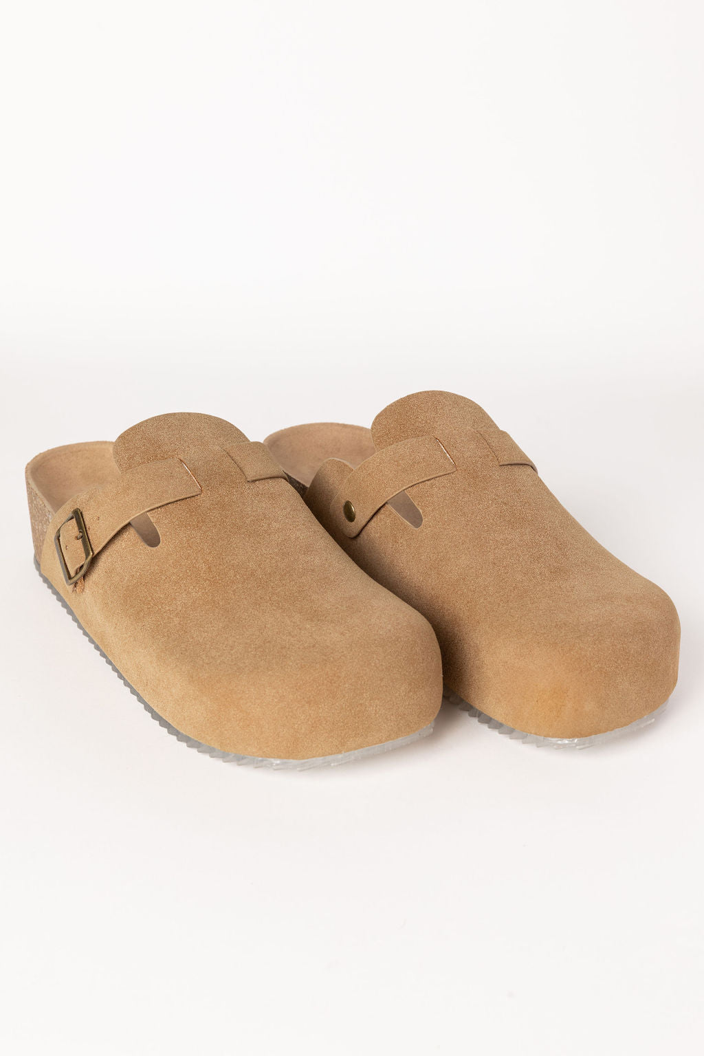 Elyse Suede Taupe Clogs FINAL SALE-Sunny Prom