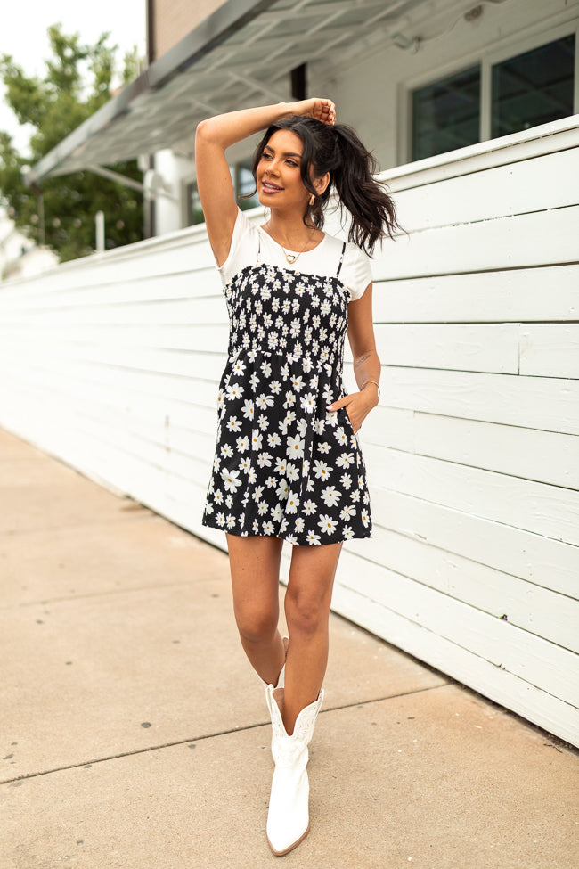 Today's The Day Black Daisy Romper-Sunny Prom