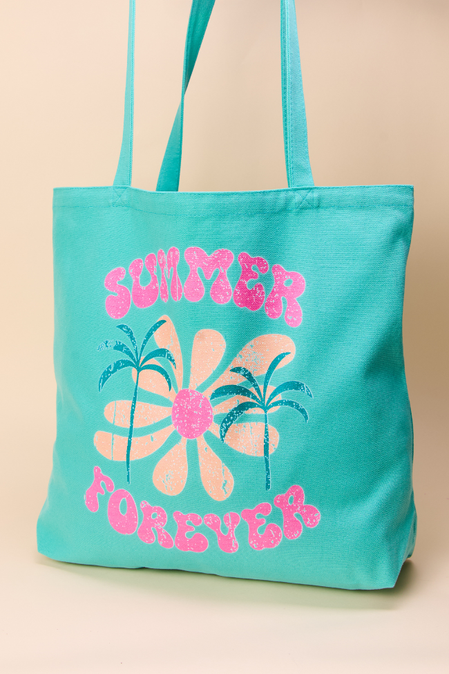 Summer Forever Sea Glass Green Graphic Tote Bag-Sunny Prom