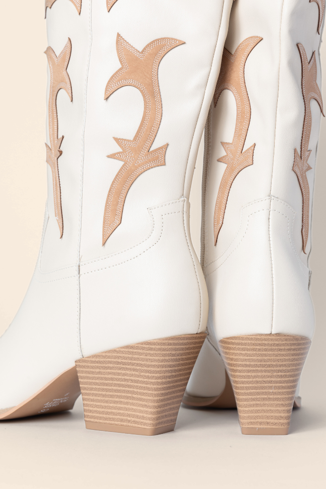 Adriana Beige Cowboy Boots SALE-Sunny Prom