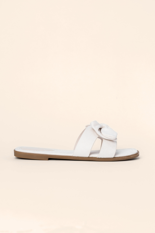Reagan Ivory Bow Sandals FINAL SALE-Sunny Prom