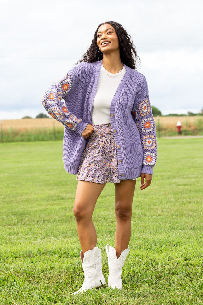 Posie Crochet Purple Sweater-Sunny Prom