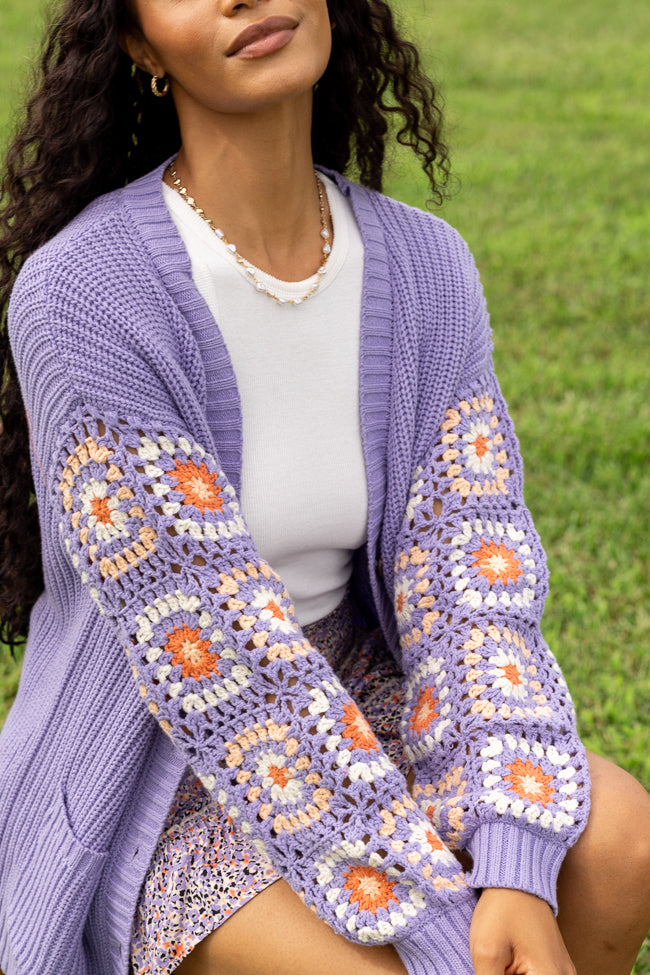 Posie Crochet Purple Sweater-Sunny Prom