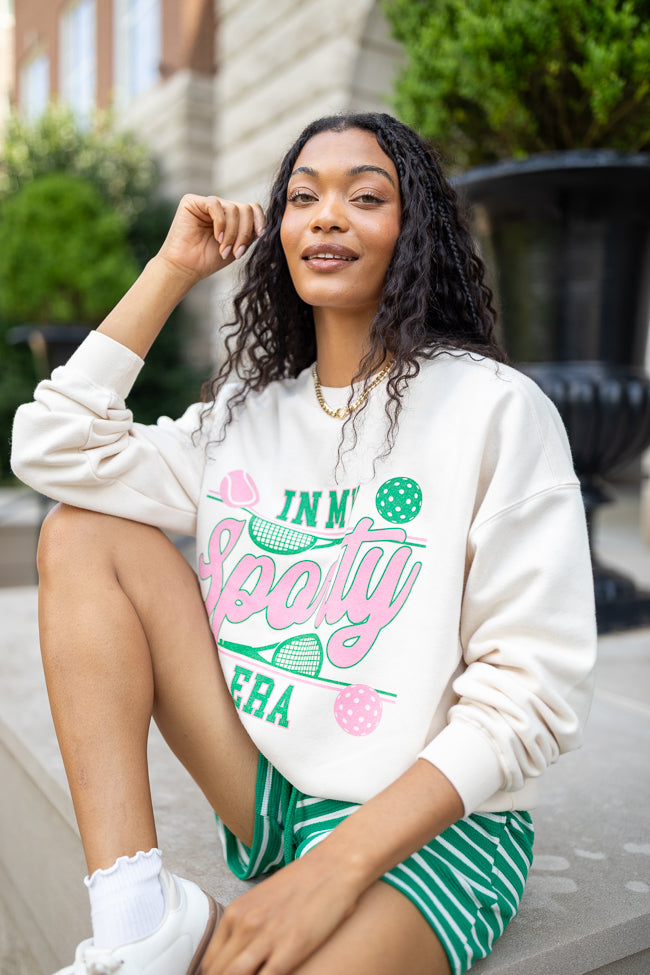 In My Sporty Era Cream Graphic Sweatshirt SALE-Sunny Prom