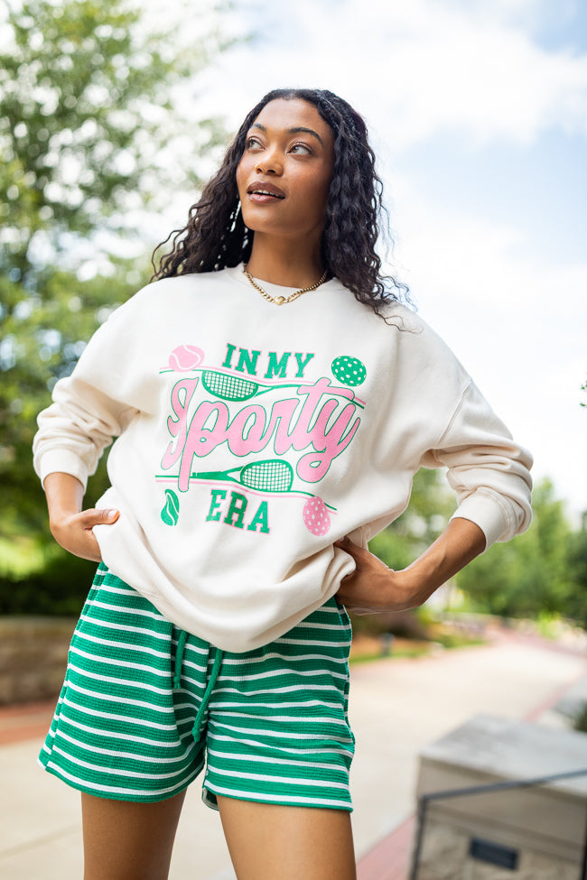 In My Sporty Era Cream Graphic Sweatshirt SALE-Sunny Prom