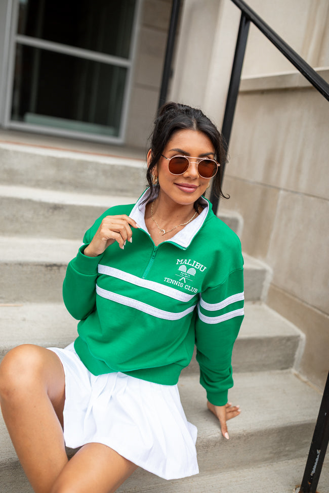 Annette Green Malibu Tennis Club Quarter Zip Pullover-Sunny Prom