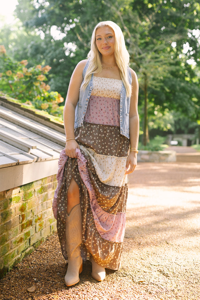 Essie Multi Tiered Floral Maxi Dress-Sunny Prom