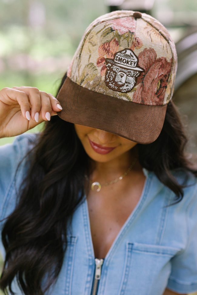 Smokey The Bear Tapestry Trucker Hat-Sunny Prom
