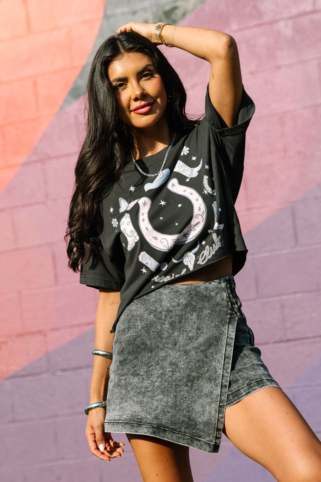 Zutter Cowgirl Club Black Graphic Tee-Sunny Prom