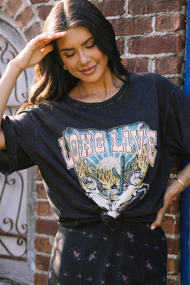 Zutter Long Live Cowgirls Black Graphic Tee-Sunny Prom