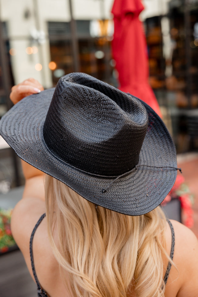 Black Straw Cowboy Hat FINAL SALE-Sunny Prom