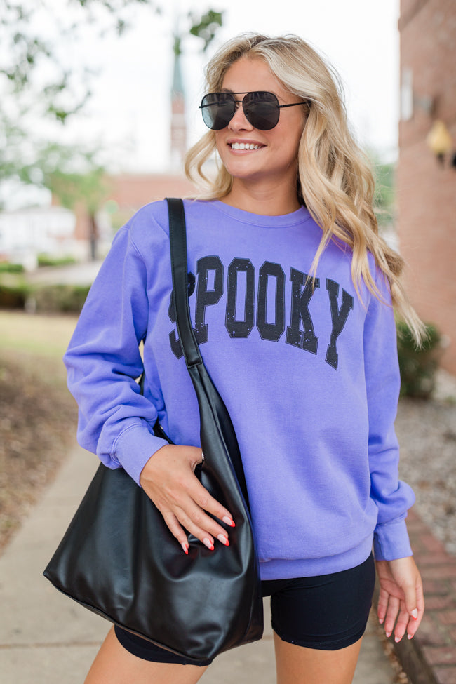 Spooky Block Violet Graphic Sweatshirt SALE-Sunny Prom
