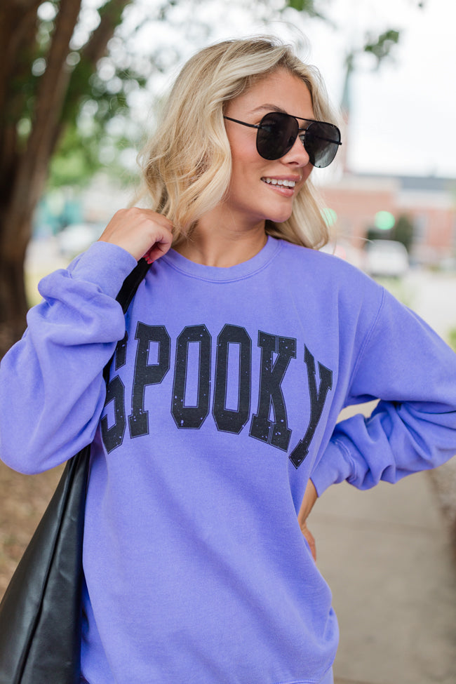 Spooky Block Violet Graphic Sweatshirt SALE-Sunny Prom