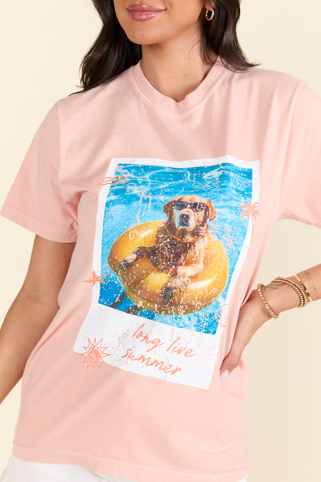 The Theo Long Live Summer Orange Graphic Tee Holley Gabrielle X Sunny Prom-Sunny Prom
