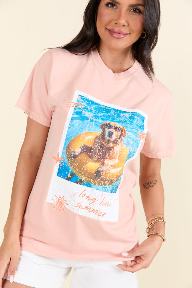 The Theo Long Live Summer Orange Graphic Tee Holley Gabrielle X Sunny Prom-Sunny Prom