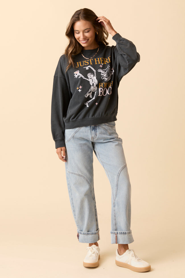 Just Here For The Boos Black Graphic Sweatshirt SALE-Sunny Prom