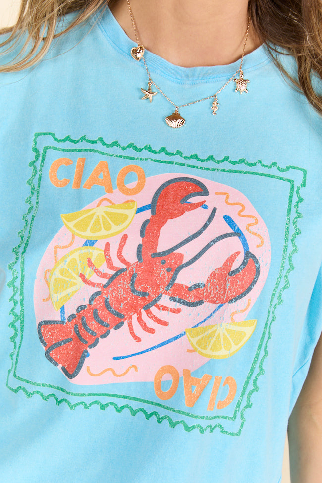 Ciao Ciao Aqua Oversized Graphic Tee SALE-Sunny Prom