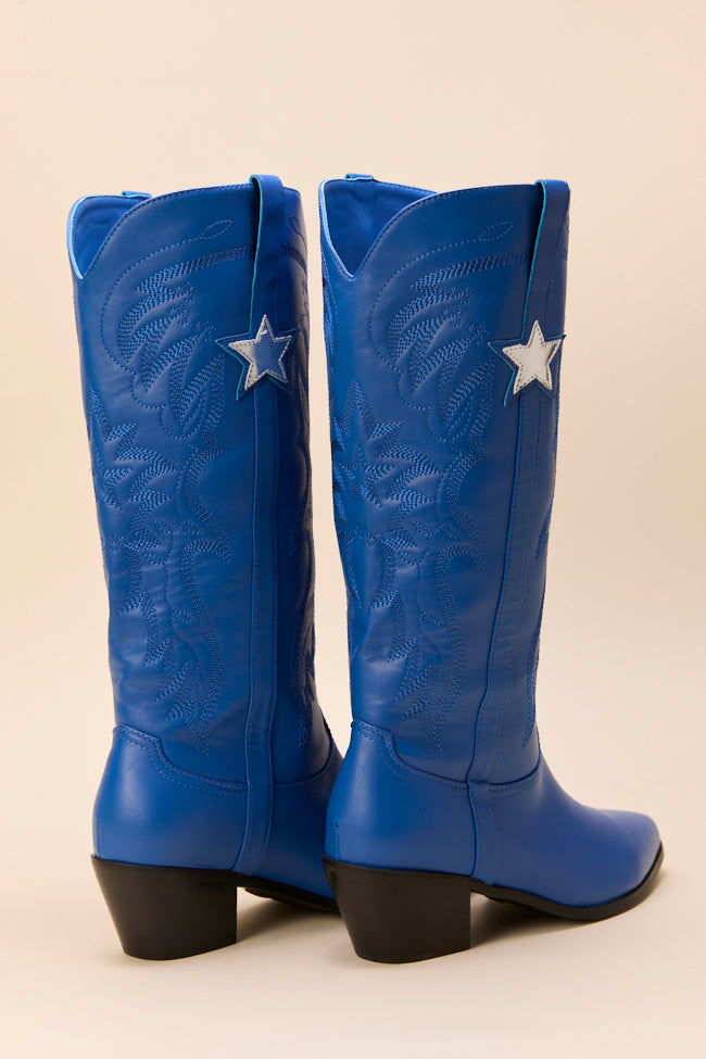 Vicki Cobalt Blue Star Western Boots-Sunny Prom